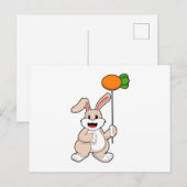 Kaninchen mit Karrot als Ballon.PNG Postkarte (Vorne/Hinten)