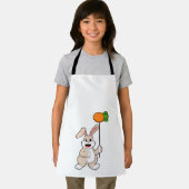 Kaninchen mit Karrot als Ballon.PNG Schürze (Insitu)