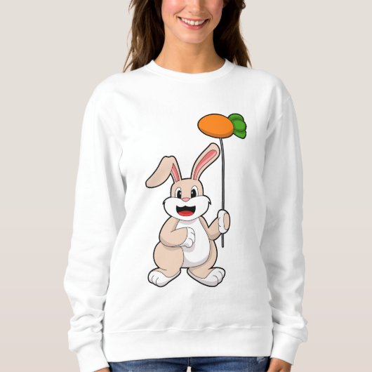 Kaninchen mit Karrot als Ballon.PNG Sweatshirt (Vorderseite)