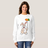 Kaninchen mit Karrot als Ballon.PNG Sweatshirt (Vorne ganz)