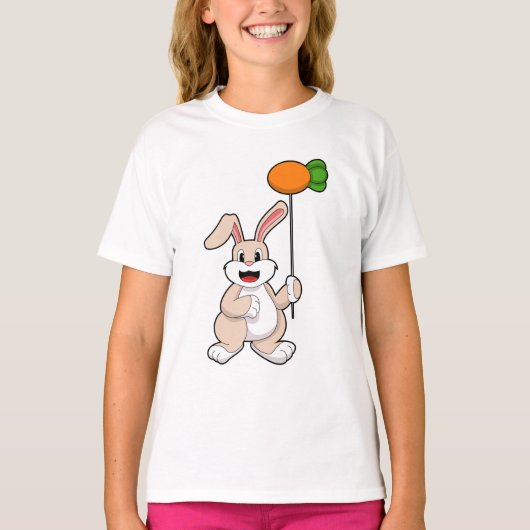Kaninchen mit Karrot als Ballon.PNG T-Shirt (Vorderseite)