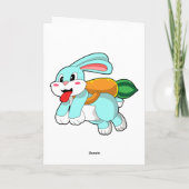 Kaninchen mit Karrot als Rakete Karte (Rückseite)