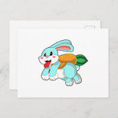 Kaninchen mit Karrot als Rakete Postkarte (Vorne/Hinten)