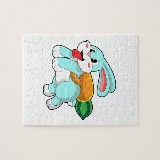Kaninchen mit Karrot als Rakete Puzzle (Horizontal)