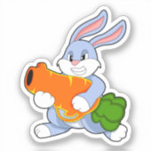 Kaninchen mit Karrot Aufkleber (Vorderseite)