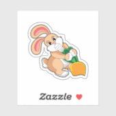 Kaninchen mit Karrot Aufkleber (Blatt)