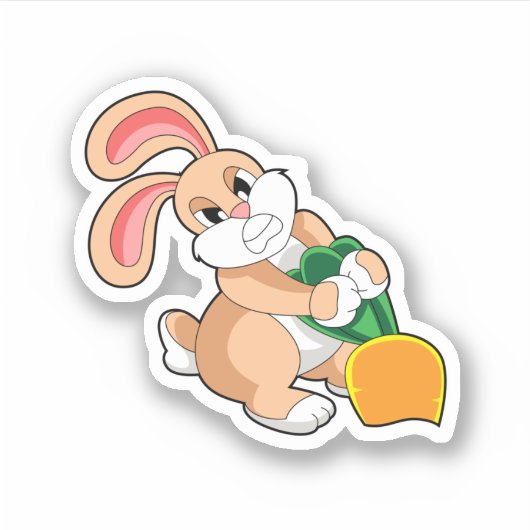 Kaninchen mit Karrot Aufkleber (Vorderseite)