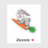 Kaninchen mit Karrot Aufkleber (Blatt)