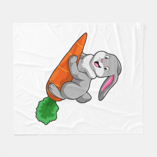 Kaninchen mit Karrot Fleecedecke (Vorderseite (Horizontal))