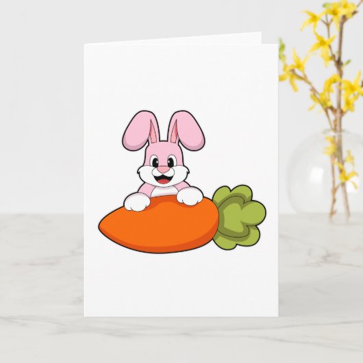 Kaninchen mit Karrot Karte (Gelbe Blume)