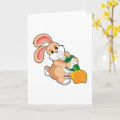 Kaninchen mit Karrot Karte (Gelbe Blume)