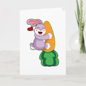 Kaninchen mit Karrot Karte (Vorderseite)