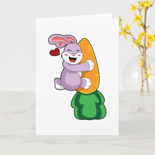 Kaninchen mit Karrot Karte (Gelbe Blume)