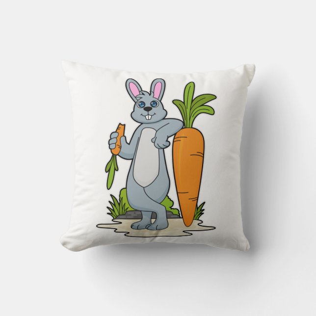 Kaninchen mit Karrot Kissen (Vorderseite)