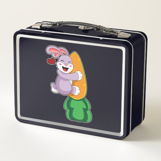 Kaninchen mit Karrot Metall Brotdose (Rückseite)