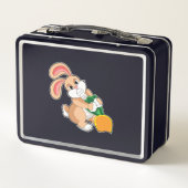 Kaninchen mit Karrot Metall Brotdose (Rückseite)