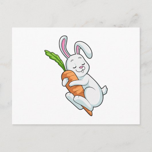 Kaninchen mit Karrot Postkarte (Vorderseite)