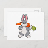 Kaninchen mit Karrot Postkarte (Vorne/Hinten)