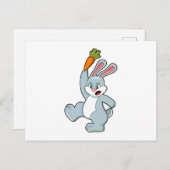 Kaninchen mit Karrot Postkarte (Vorne/Hinten)