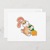 Kaninchen mit Karrot Postkarte (Vorne/Hinten)