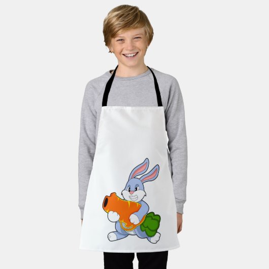 Kaninchen mit Karrot Schürze (Getragen)