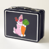 Kaninchen mit Karrot und Herz Metall Brotdose (Rückseite)