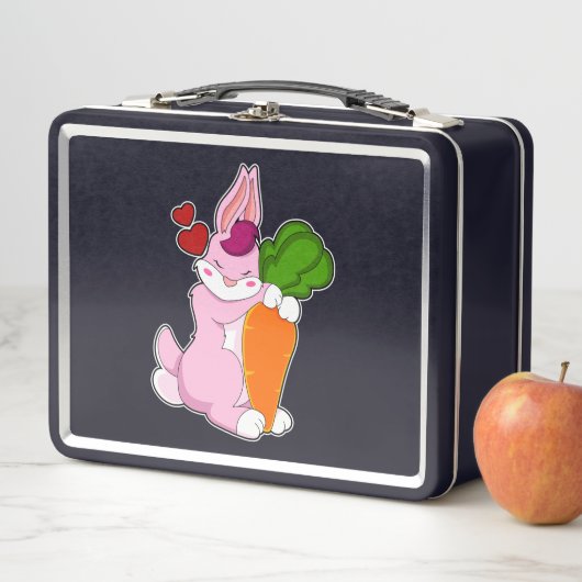 Kaninchen mit Karrot und Herz Metall Brotdose (Beispiel)