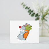 Kaninchen mit Karrot und Herz Postkarte (Stehend Vorderseite)