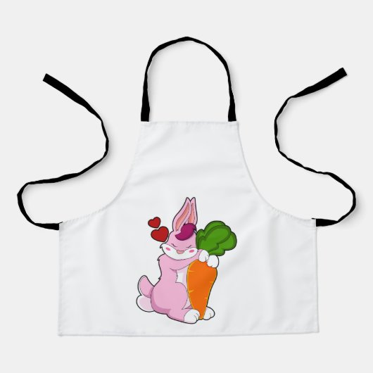Kaninchen mit Karrot und Herz Schürze (Vorderseite)
