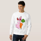 Kaninchen mit Karrot und Herz Sweatshirt (Vorne ganz)