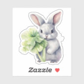 Kaninchen mit Kohl Aufkleber (Blatt)