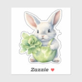 Kaninchen mit Kohl Aufkleber (Blatt)