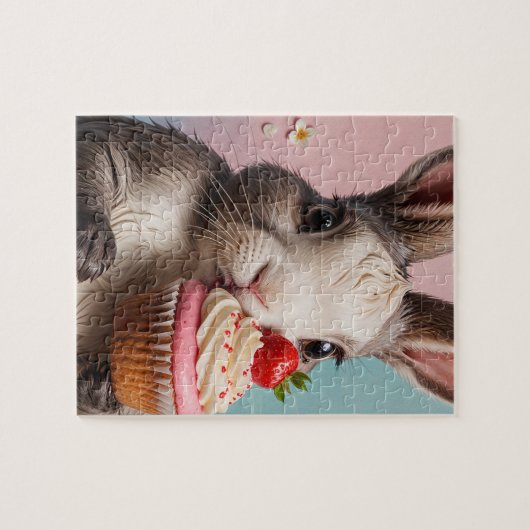 Kaninchen mit Kuchen Puzzle (Horizontal)
