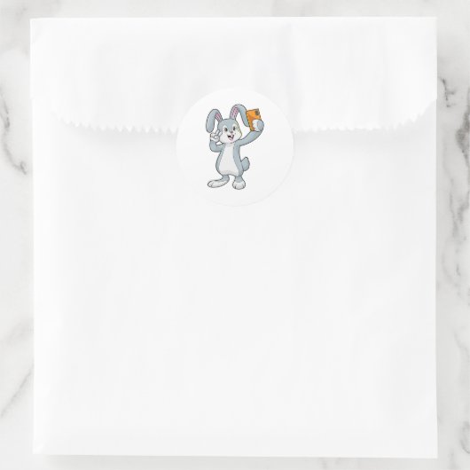 Kaninchen mit mobilem runder aufkleber (Tasche)