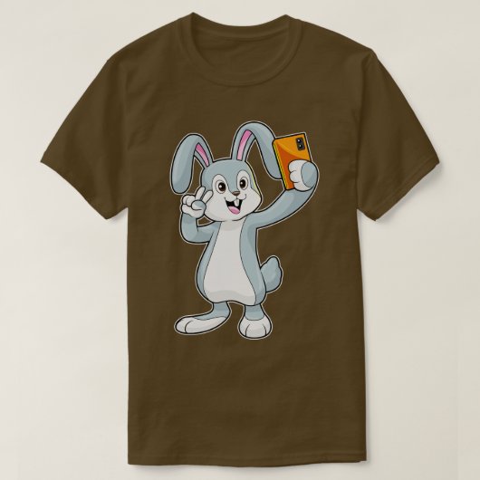 Kaninchen mit mobilem T-Shirt (Design vorne)