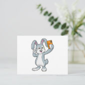 Kaninchen mit Mobiltelefon Postkarte (Stehend Vorderseite)