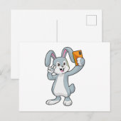 Kaninchen mit Mobiltelefon Postkarte (Vorne/Hinten)