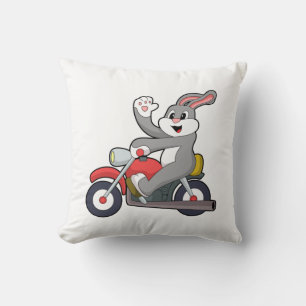 Kaninchen mit Motorrad.PNG Kissen