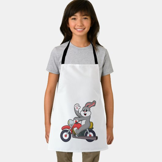 Kaninchen mit Motorrad.PNG Schürze (Insitu)