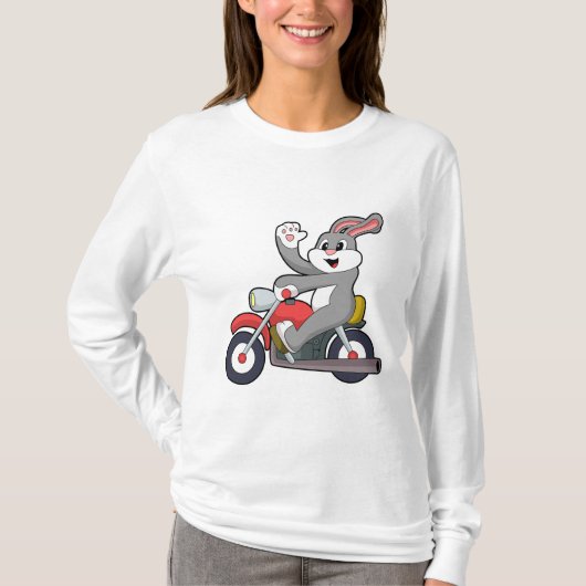 Kaninchen mit Motorrad.PNG T-Shirt (Vorderseite)