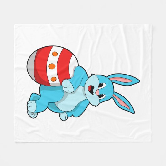 Kaninchen mit Osterei Fleecedecke (Vorderseite (Horizontal))