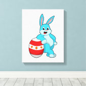 Kaninchen mit Osterei Leinwanddruck (Insitu (Holzboden))
