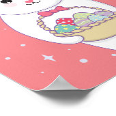 Kaninchen mit Ostereikorb Poster (Ecke)