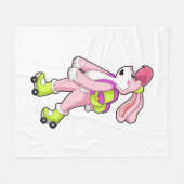 Kaninchen mit Roller-Skaten Fleecedecke (Vorderseite (Horizontal))