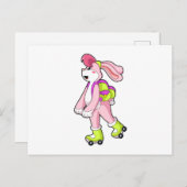 Kaninchen mit Roller-Skaten Postkarte (Vorne/Hinten)