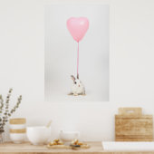 Kaninchen mit rosa Ballon Poster (Küche)