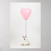 Kaninchen mit rosa Ballon Poster (Vorne)