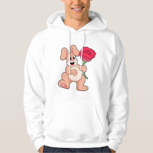 Kaninchen mit rote Rose Hoodie