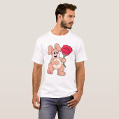 Kaninchen mit rote Rose T-Shirt (Vorne ganz)
