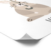 Kaninchen mit Schirm individuelle Name Kinderzimme Poster (Ecke)